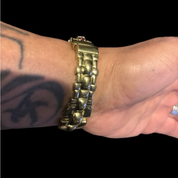 HEIDI DAUS Vintage Gold-tone & Rhinestones Bangle - Picture 7 of 10